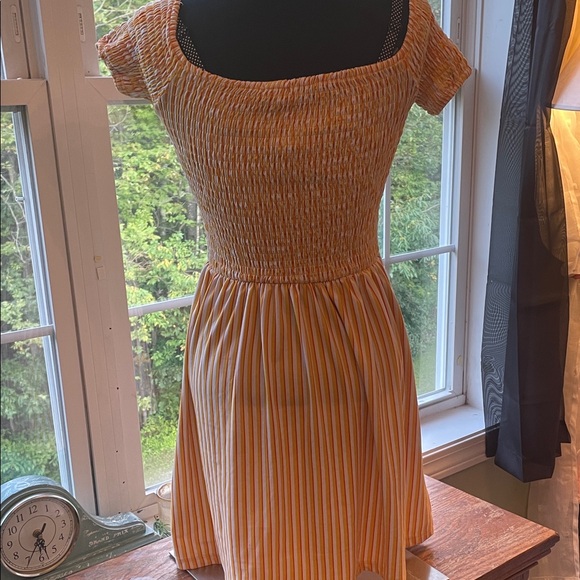 K for Justify Striped Orange Dress with Button Detail - Picture 3 of 5